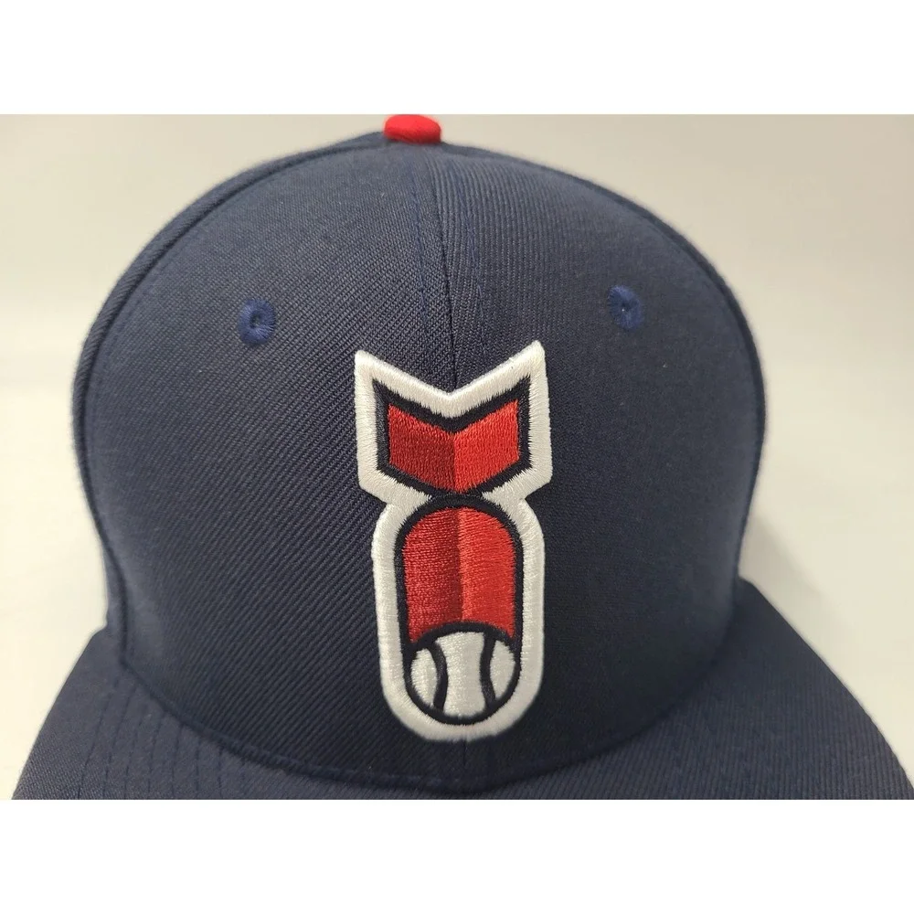 Baseballism Home Run Derby Dropping Bombs Fitted (Seems 7 3/8) Hat Cap Men Blue‎